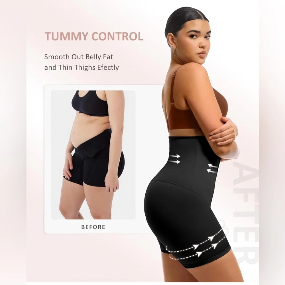 FeelinGirl Shapewear for Women Tummy Control High Waist Body Shaper Shorts - Picture 3 of 7